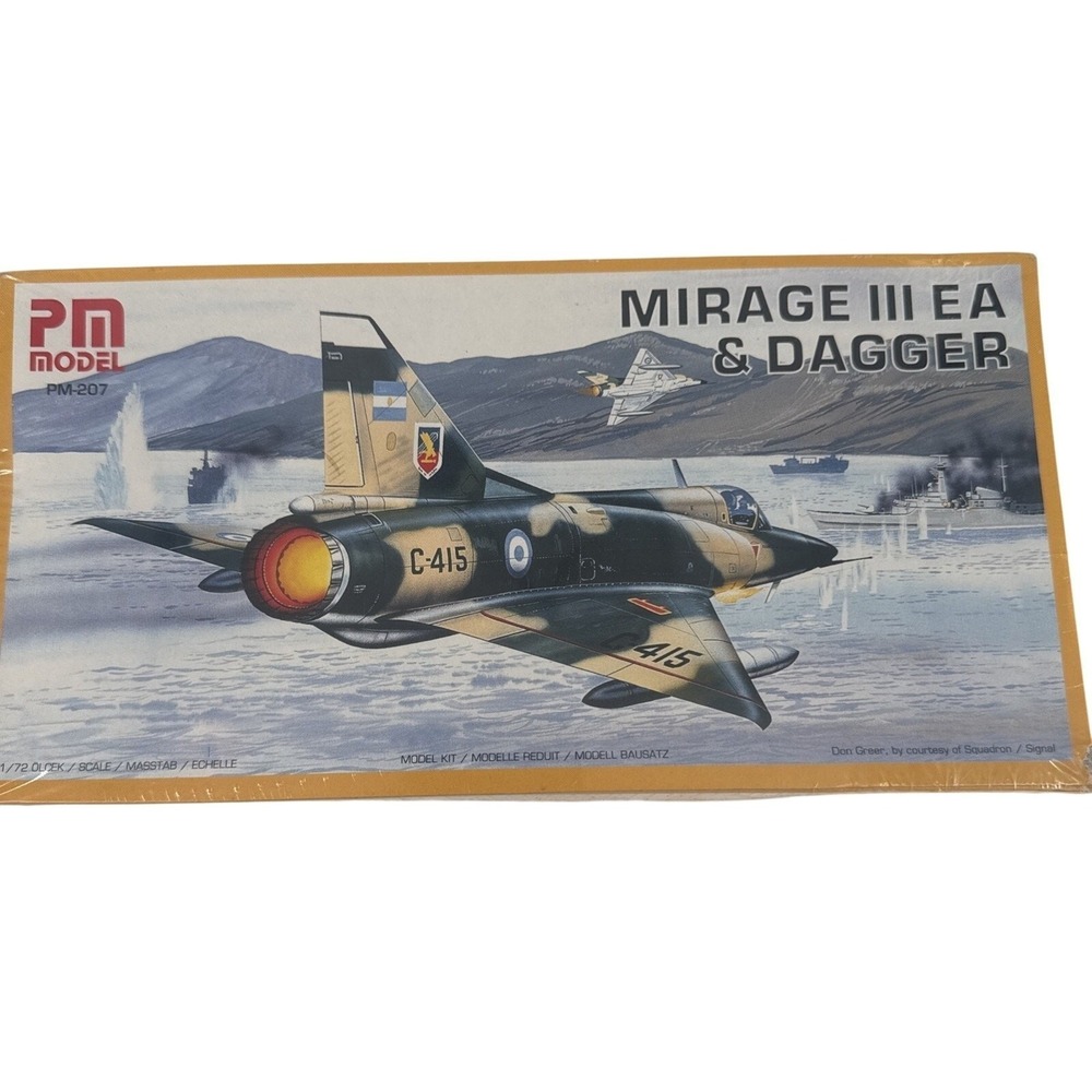 Mirage III EA &‎ Dagger Fighter Jet Sealed 1/72 PM Model PM-207 Model Kit Plane
